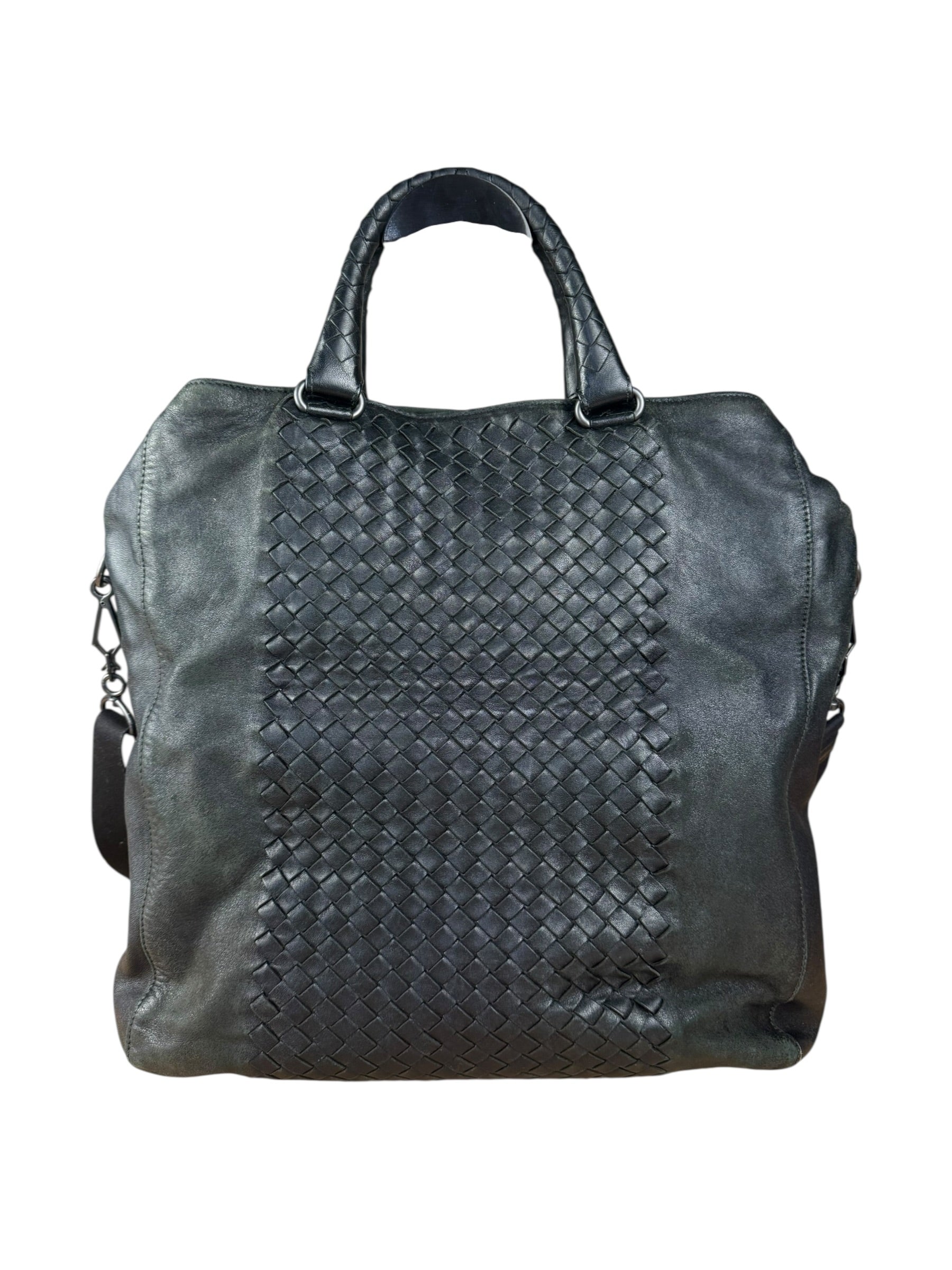 Bottega Veneta Black Intrecciato Leather 2Way Tote