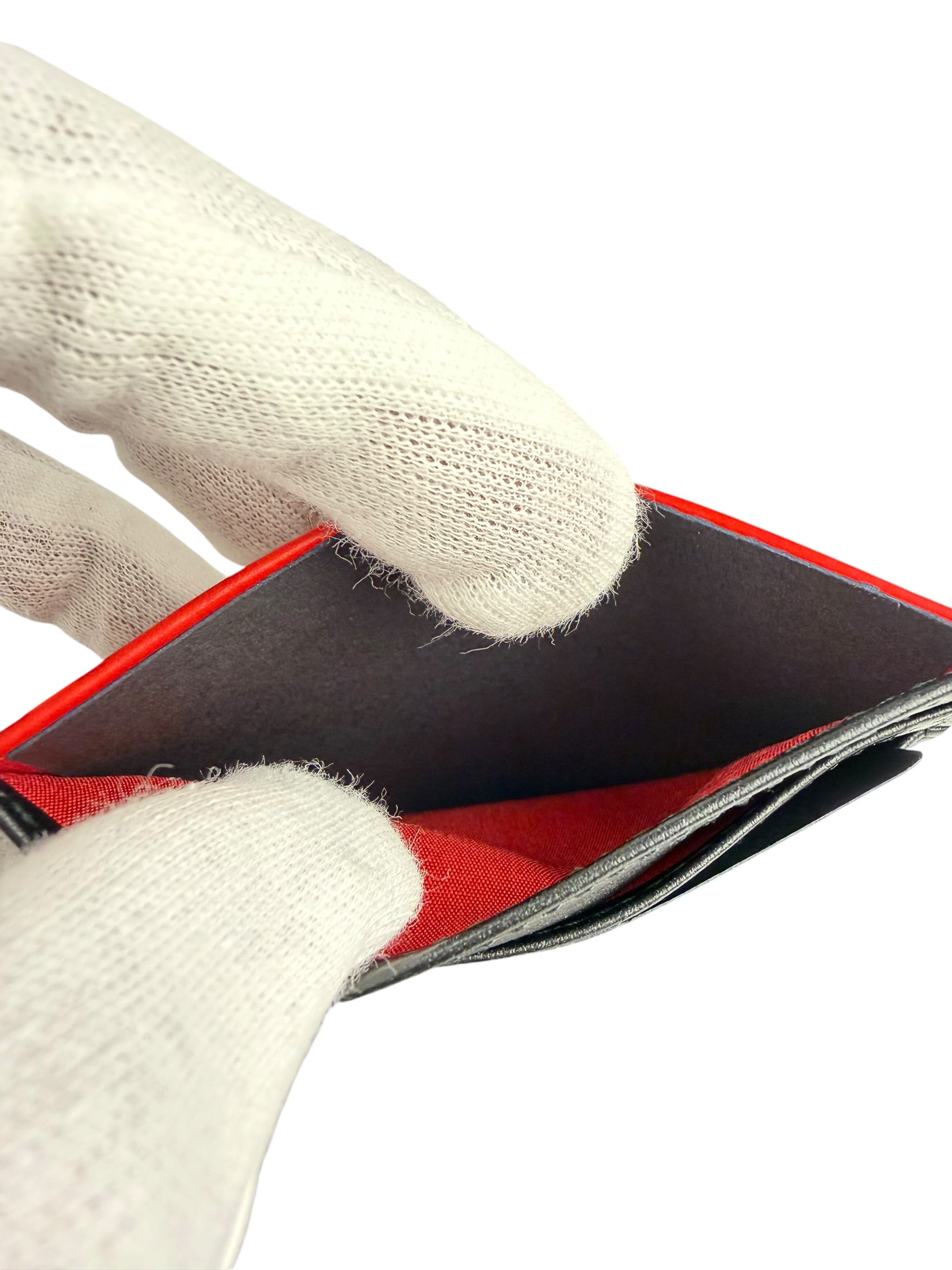 Christian Dior Red/Black Leather Card Holder