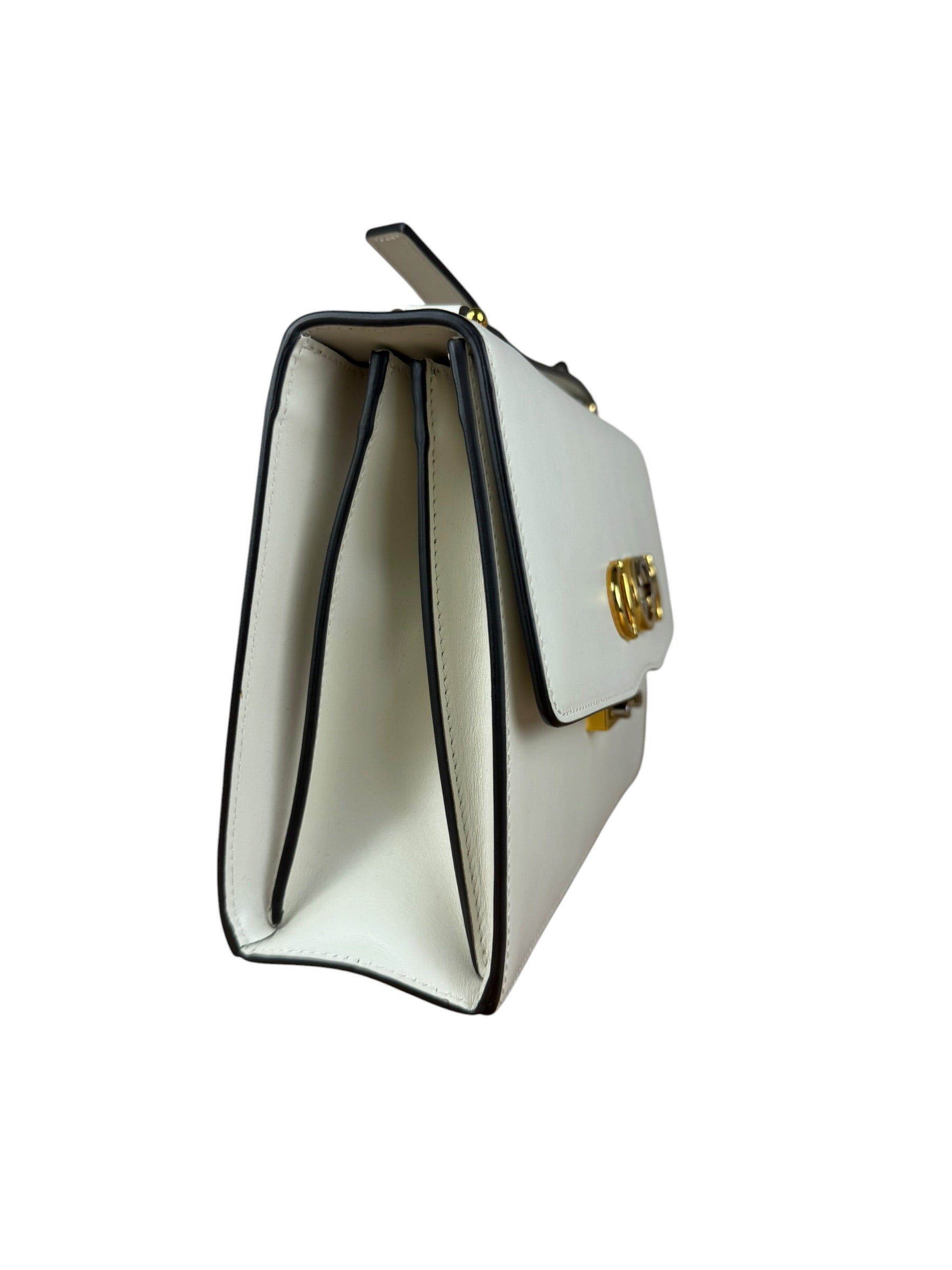 Gucci Ivory Leather Zumi Two-Tone GG Crossbody Bag