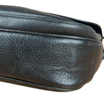 Burberry Vintage Black Pebbled Leather Crossbody Flap Bag