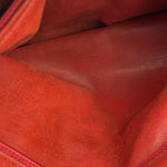 Chanel Vintage Beige/Red Leather Trim Drawstring Bucket Bag 1989