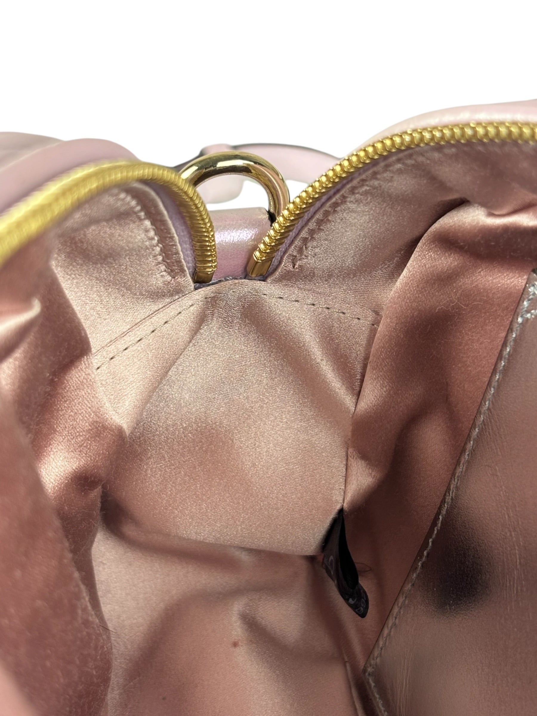 Gucci Iridescent Pink Nappa Chevron Small GG