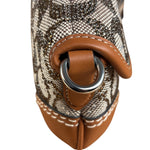 Coach Leather Trim Crystal Signature Jacquard Soho Pochette