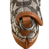 Coach Leather Trim Crystal Signature Jacquard Soho Pochette