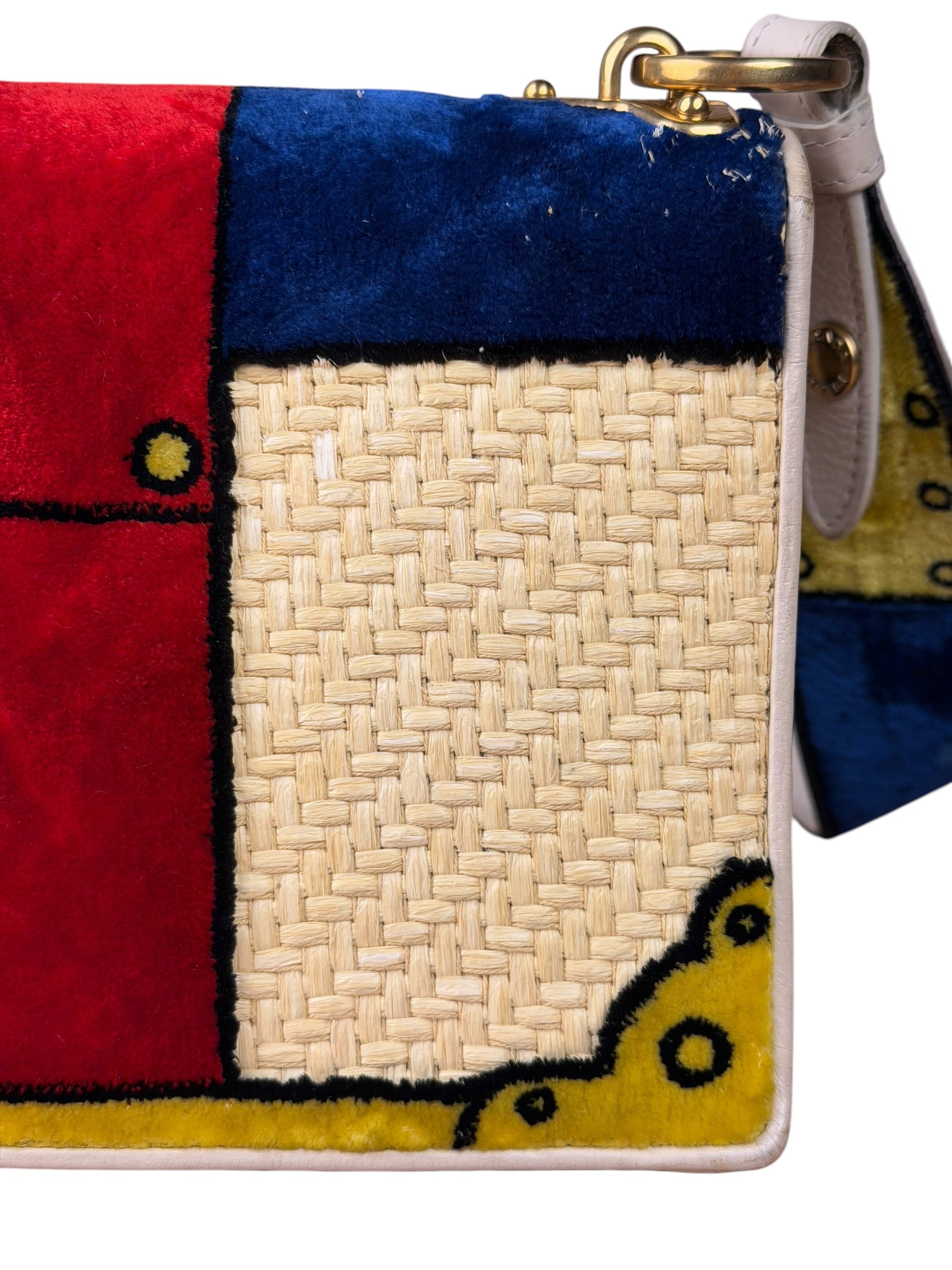 Prada Multicolor Velvet/Leather Trim Trompe L'oeil Cahier Crossbody Bag