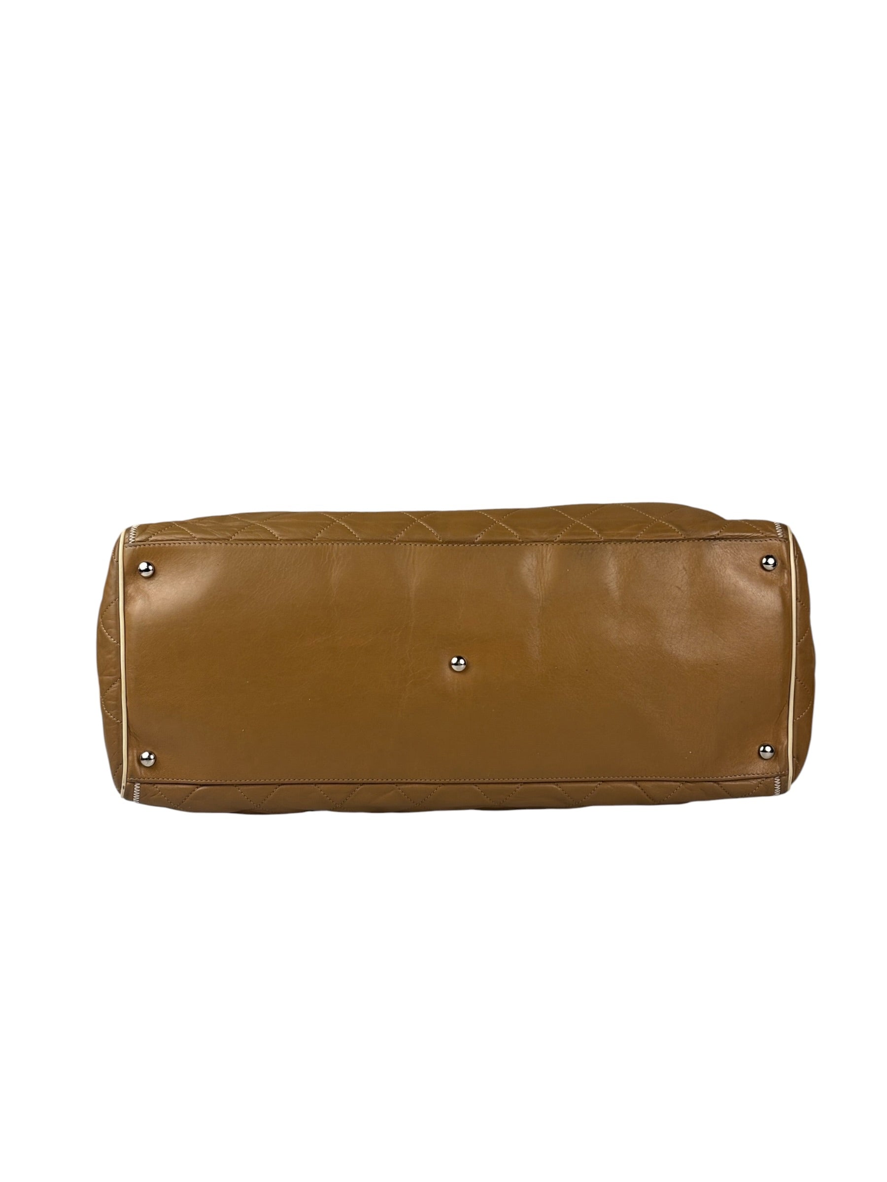 Chanel Camel Quilted Lambskin East-West Large Chain Tote 2008