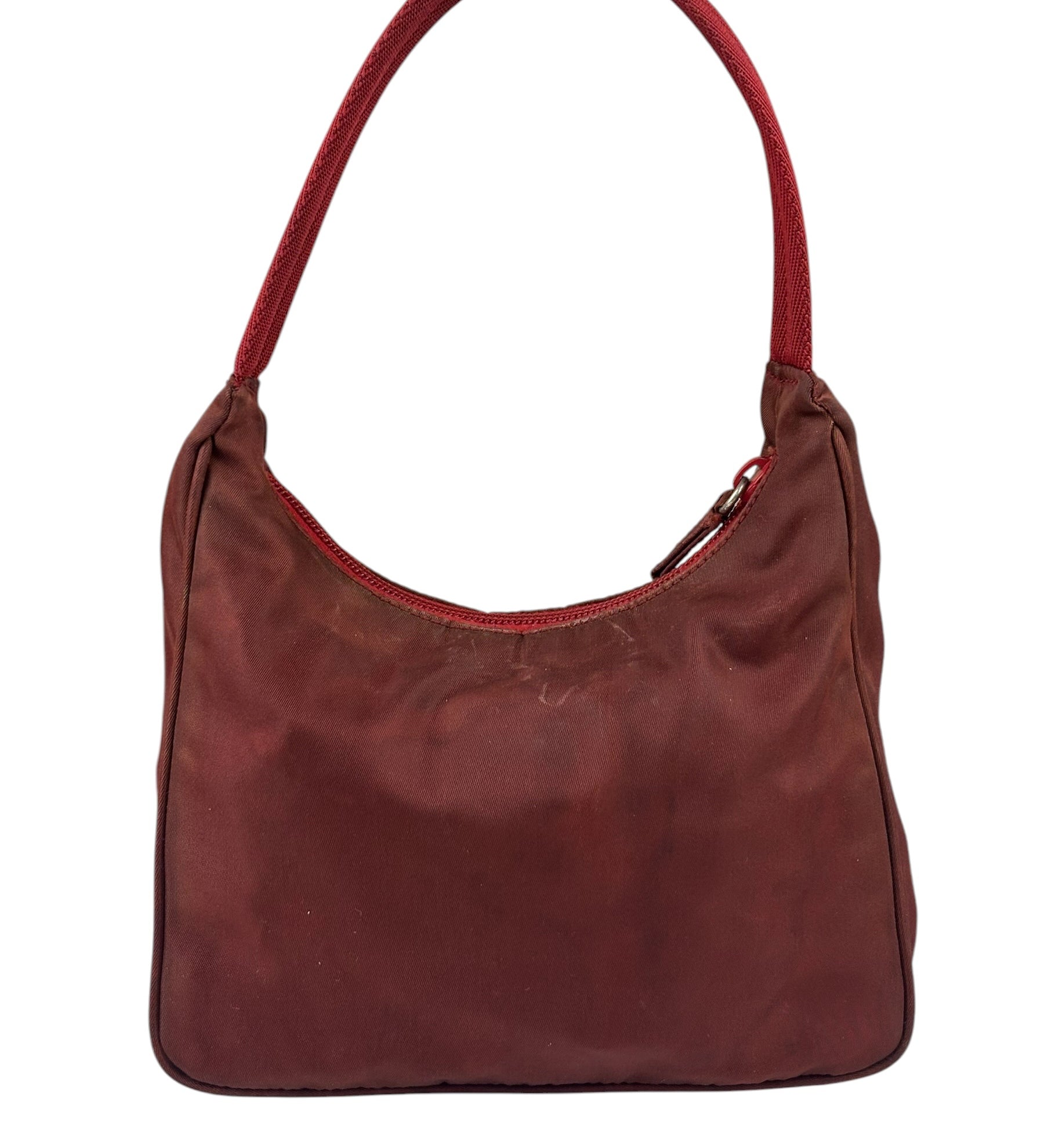Prada Vintage Burgundy Nylon Pochette