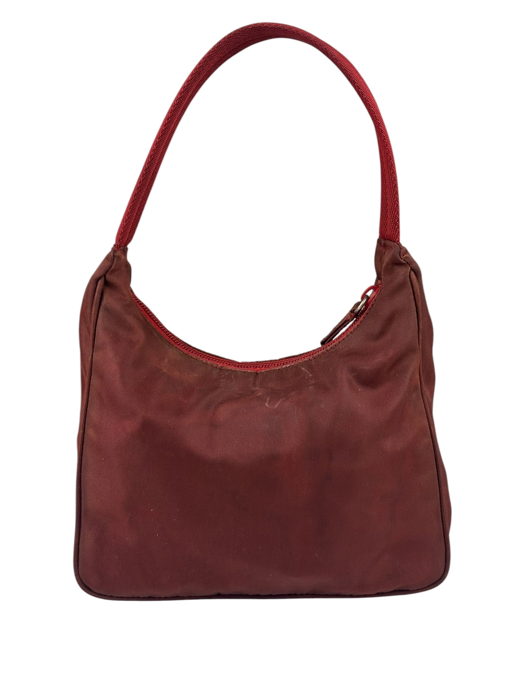 Prada Vintage Burgundy Nylon Pochette