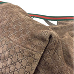 Gucci Brown Suede GG Supreme Giglio Large Tote