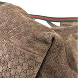 Gucci Brown Suede GG Supreme Giglio Large Tote
