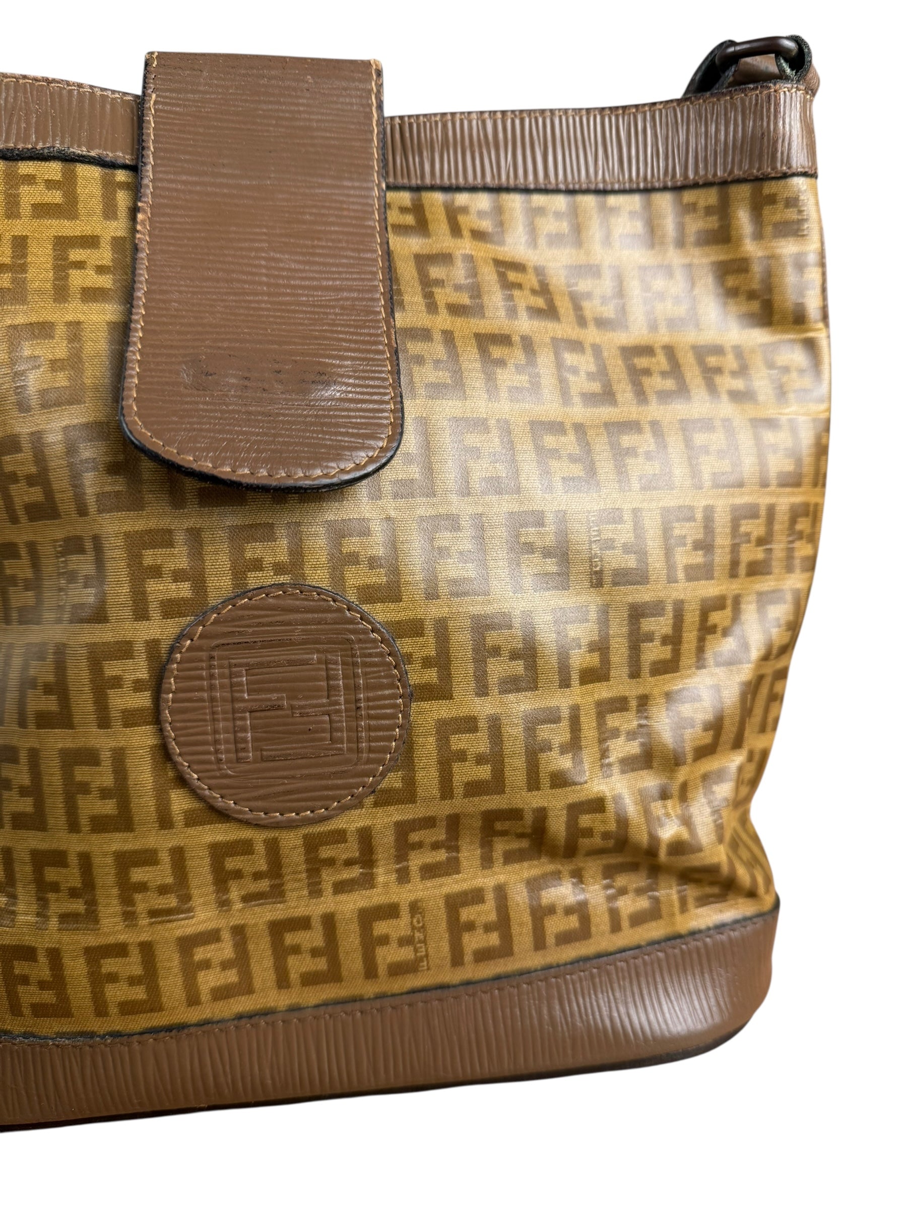 Fendi Vintage Zucca FF Bucket Shoulder Bag