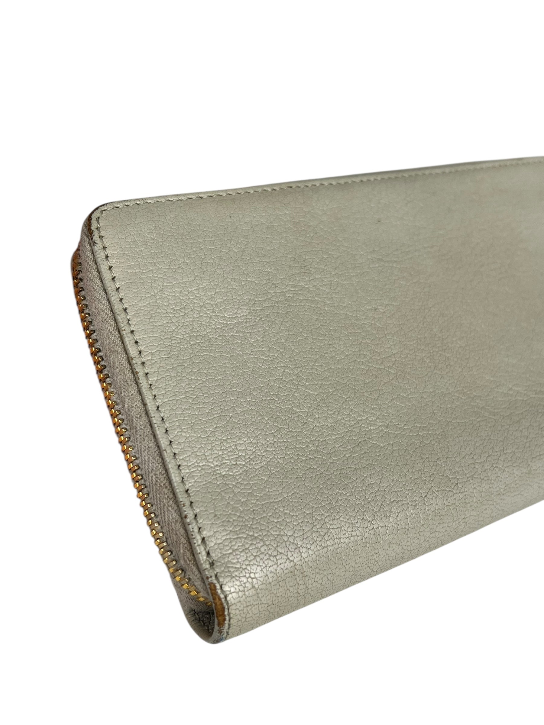 Balenciaga Grey Leather Moto Long Wallet