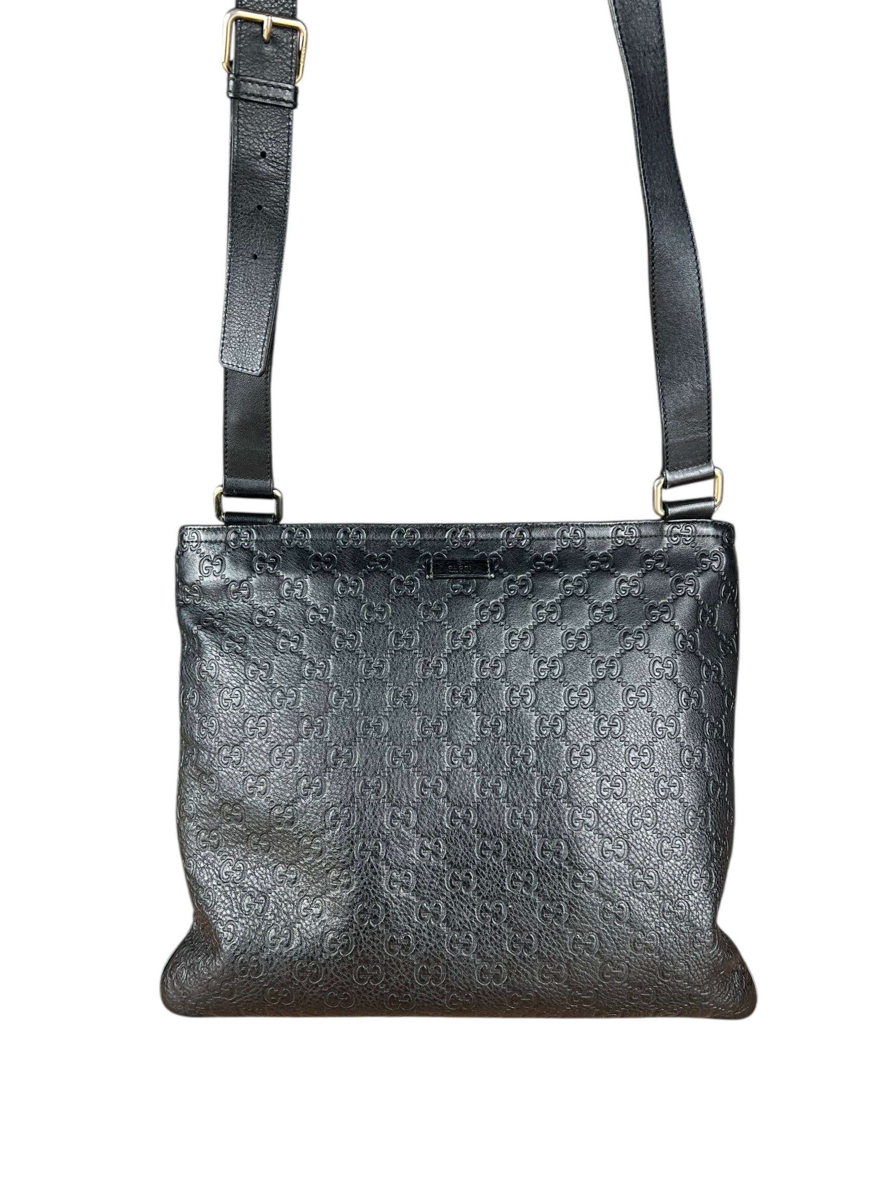 Gucci GG Black Leather Crossbody Bag
