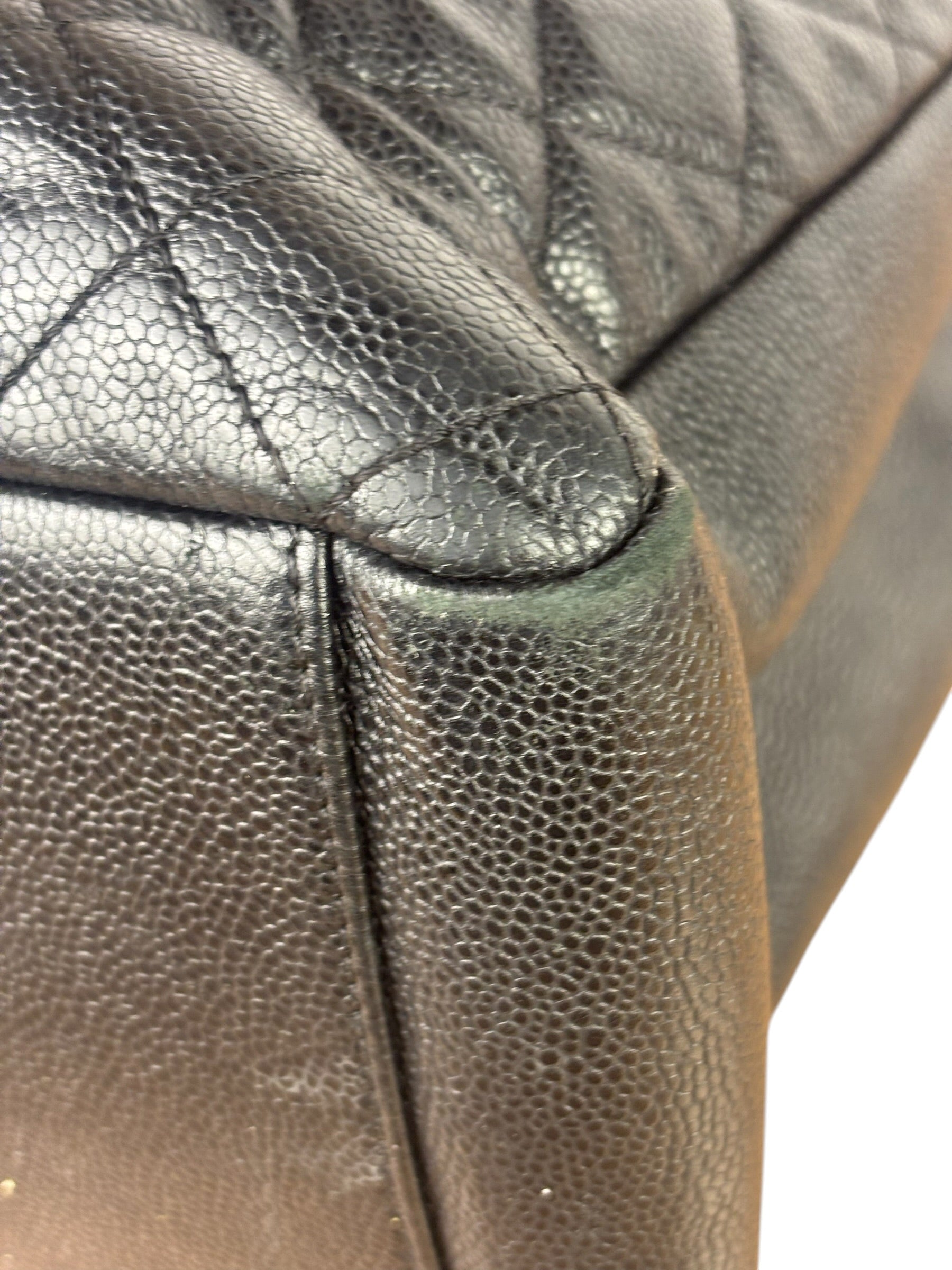 Chanel Black Caviar Quilted Large Shopping Tote 2012