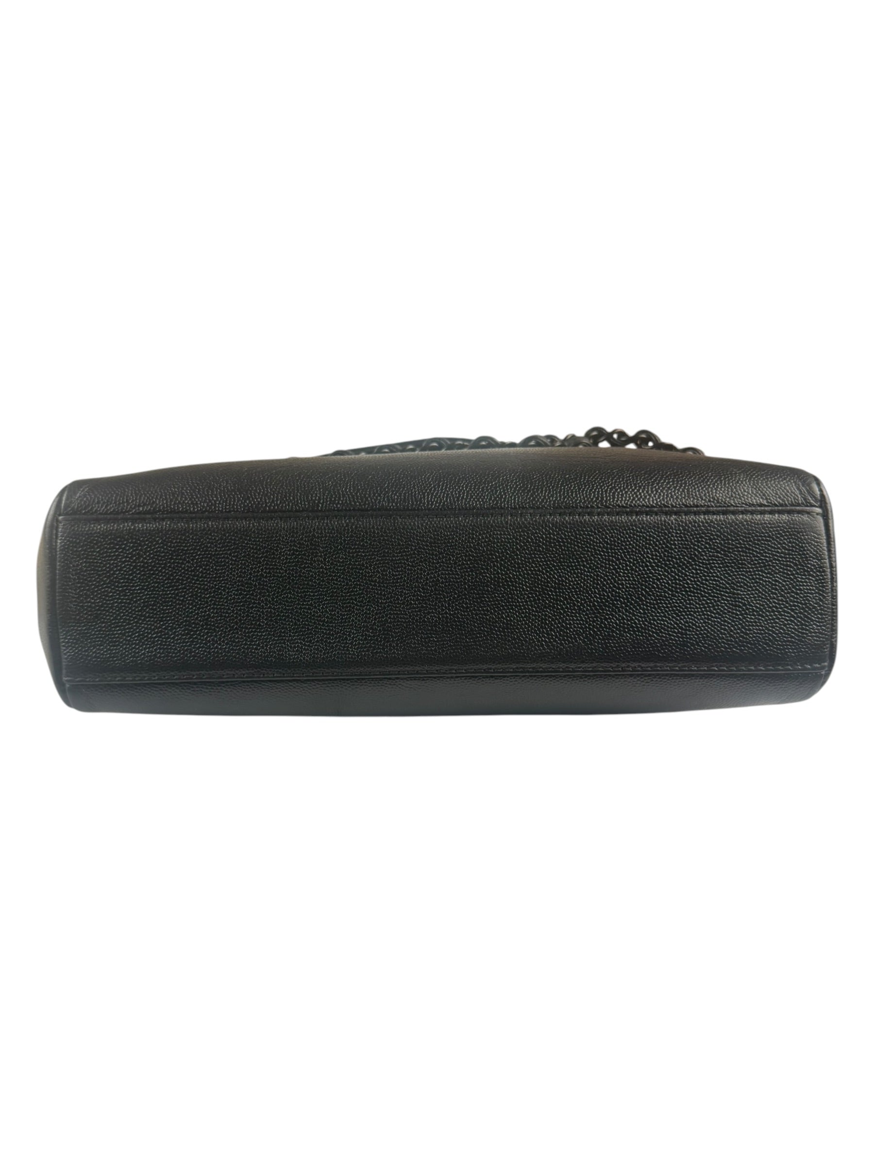 Chanel Black Pebbled Leather Curved Flap 1997