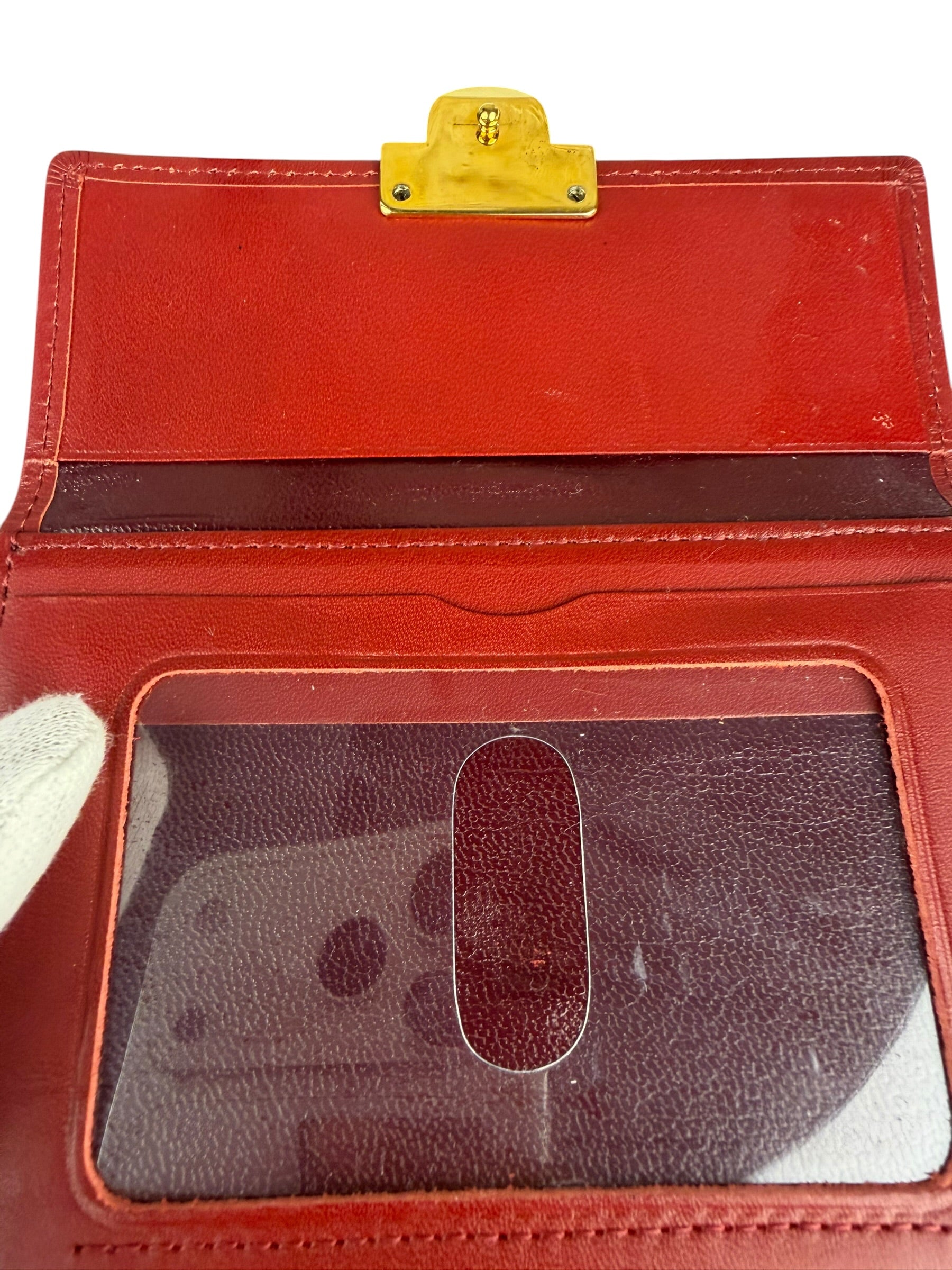 Givenchy Vintage Red Leather Trifold Wallet