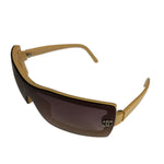 Chanel Beige/Brown Shield Wraparound Reading Sunglasses