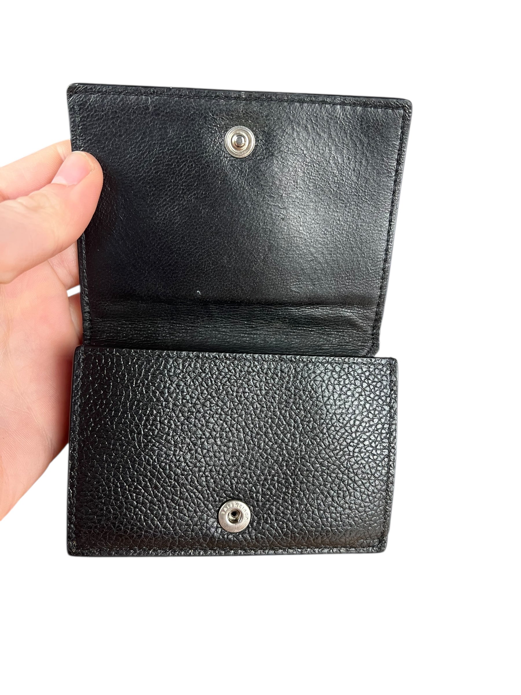 Balenciaga Black Neon Logo Compact Wallet