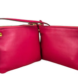 Celine Pink Leather Trio Crossbody Bag
