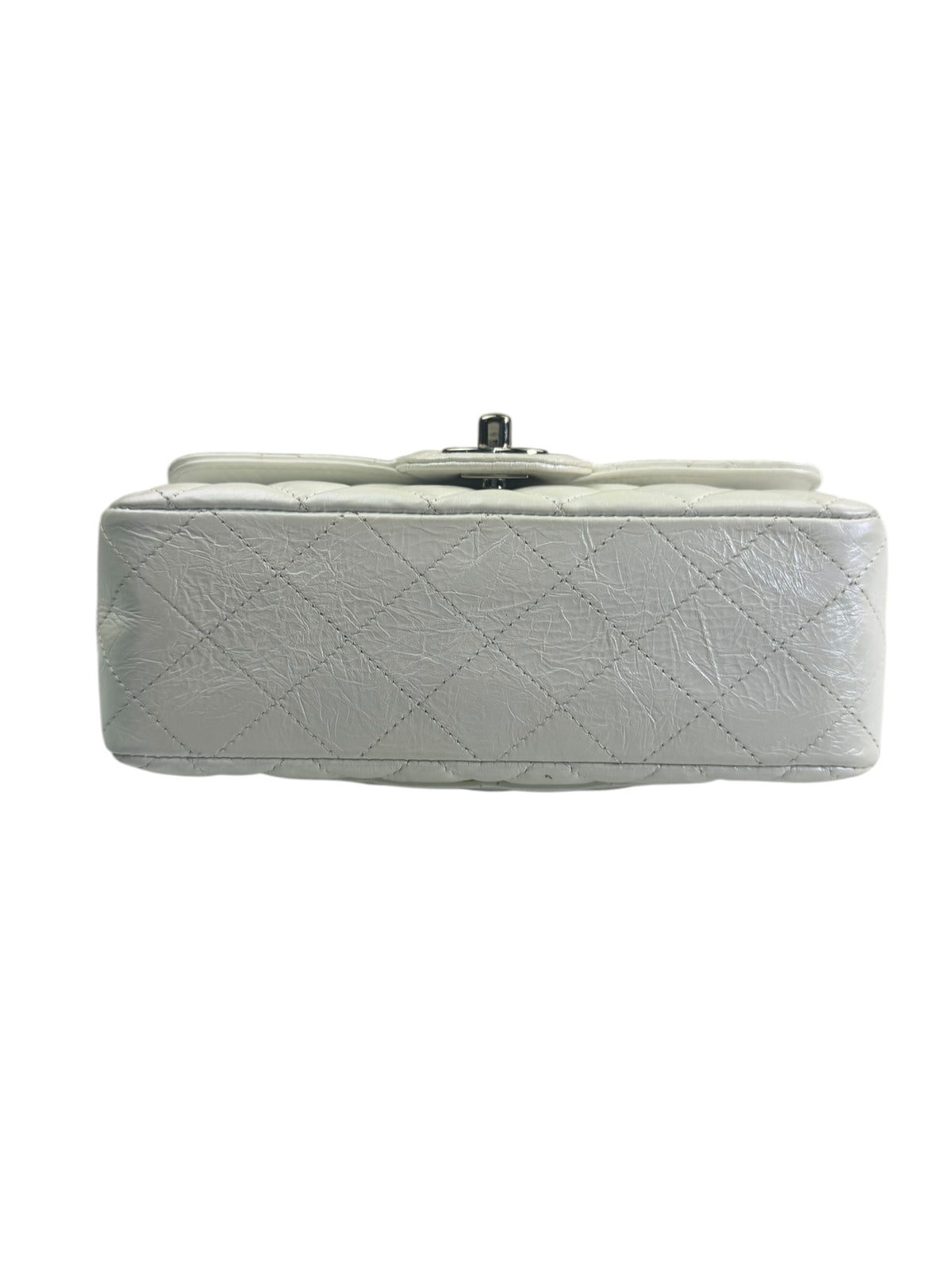 Chanel Metallic White Quilted Calfskin Small Flap Bag 2021