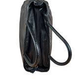 Prada Vintage Black Leather Tote Bag