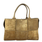 Bottega Veneta Brown Suede Maxi Intrecciato Arco Tote