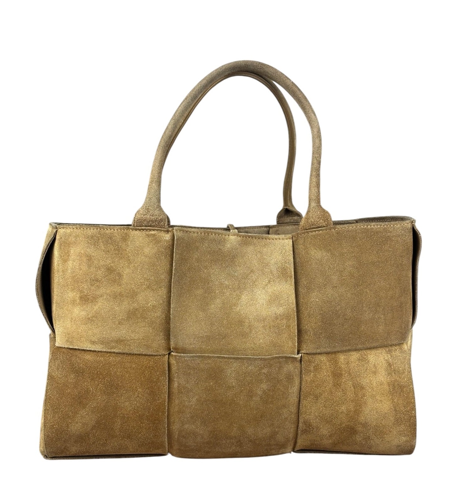 Bottega Veneta Brown Suede Maxi Intrecciato Arco Tote