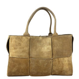 Bottega Veneta Brown Suede Maxi Intrecciato Arco Tote