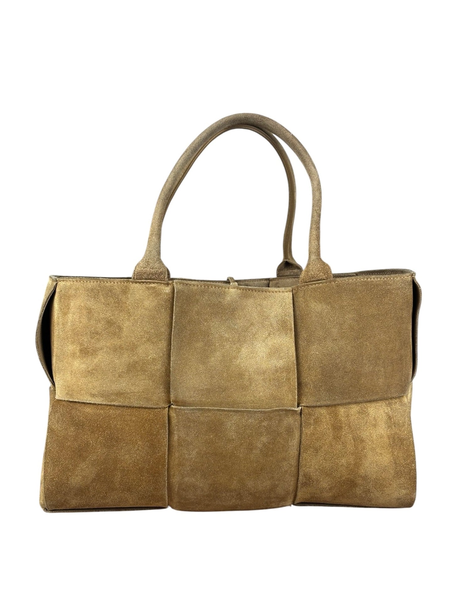 Bottega Veneta Brown Suede Maxi Intrecciato Arco Tote