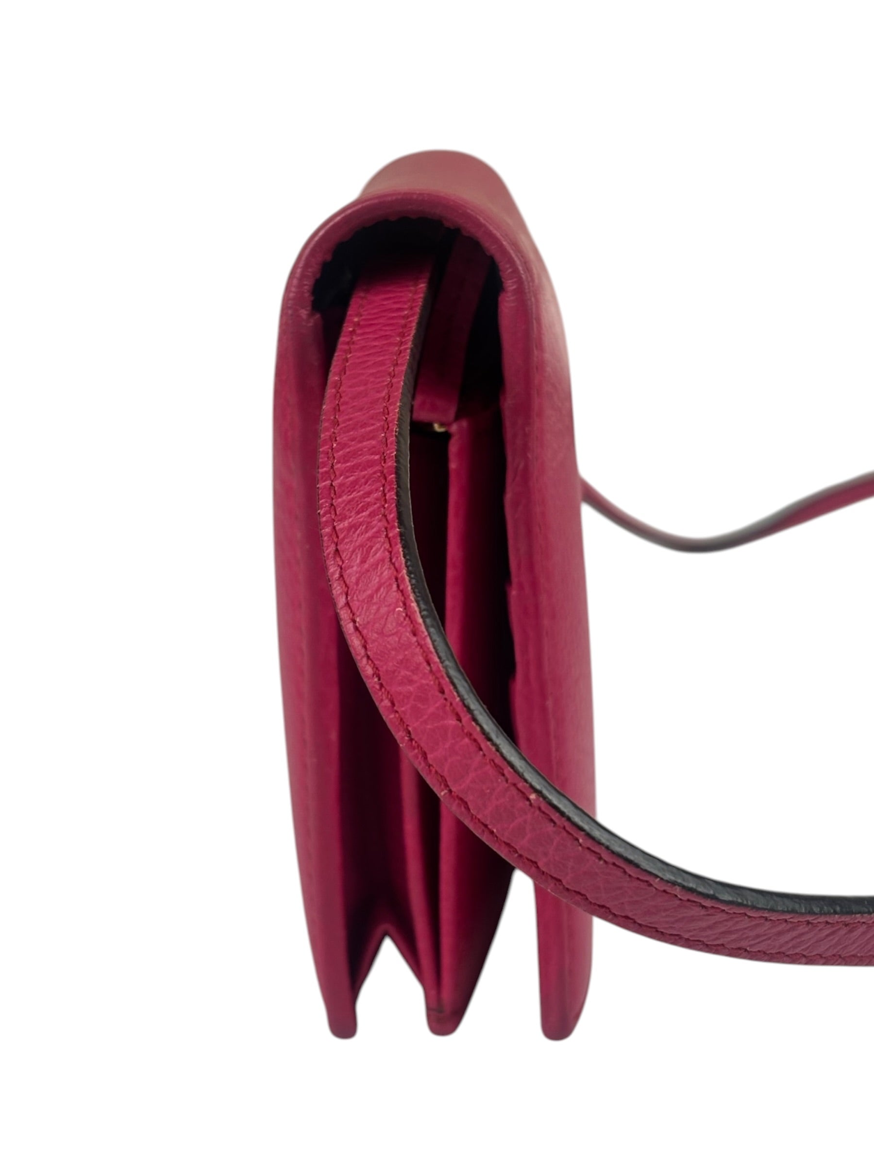 Gucci Pink Leather Swing Wallet/Pochette