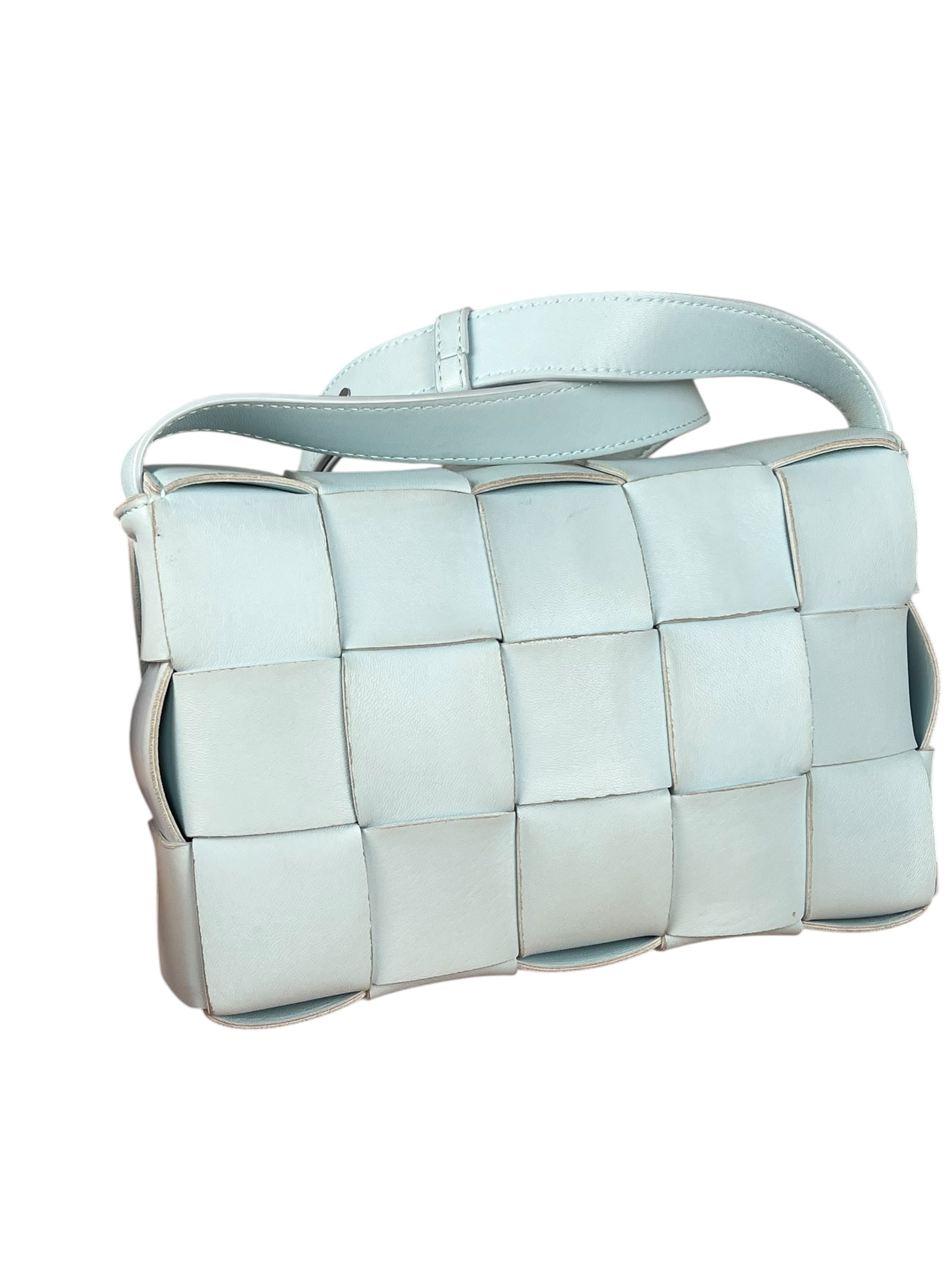Bottega Veneta Intercciato Cassette Glacier Crossbody