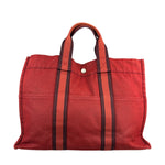 Hermes Vintage Red Denim Fourre-Tout Tote