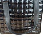 Chanel Black Patent Chocolate Bar Shoulder Tote 2002