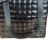 Chanel Black Patent Chocolate Bar Shoulder Tote 2002