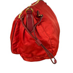 Prada Rosso Red Tessuto Nylon/Saffiano Leather Trim Shoulder Bag
