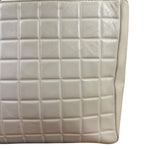 Chanel White Leather Chocolate Bar CC Tote Bag 2002