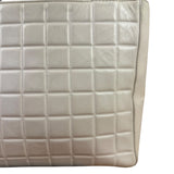 Chanel White Leather Chocolate Bar CC Tote Bag 2002