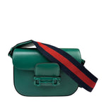 Gucci Green Leather Horsebit Shoulder Bag