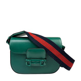 Gucci Green Leather Horsebit Shoulder Bag