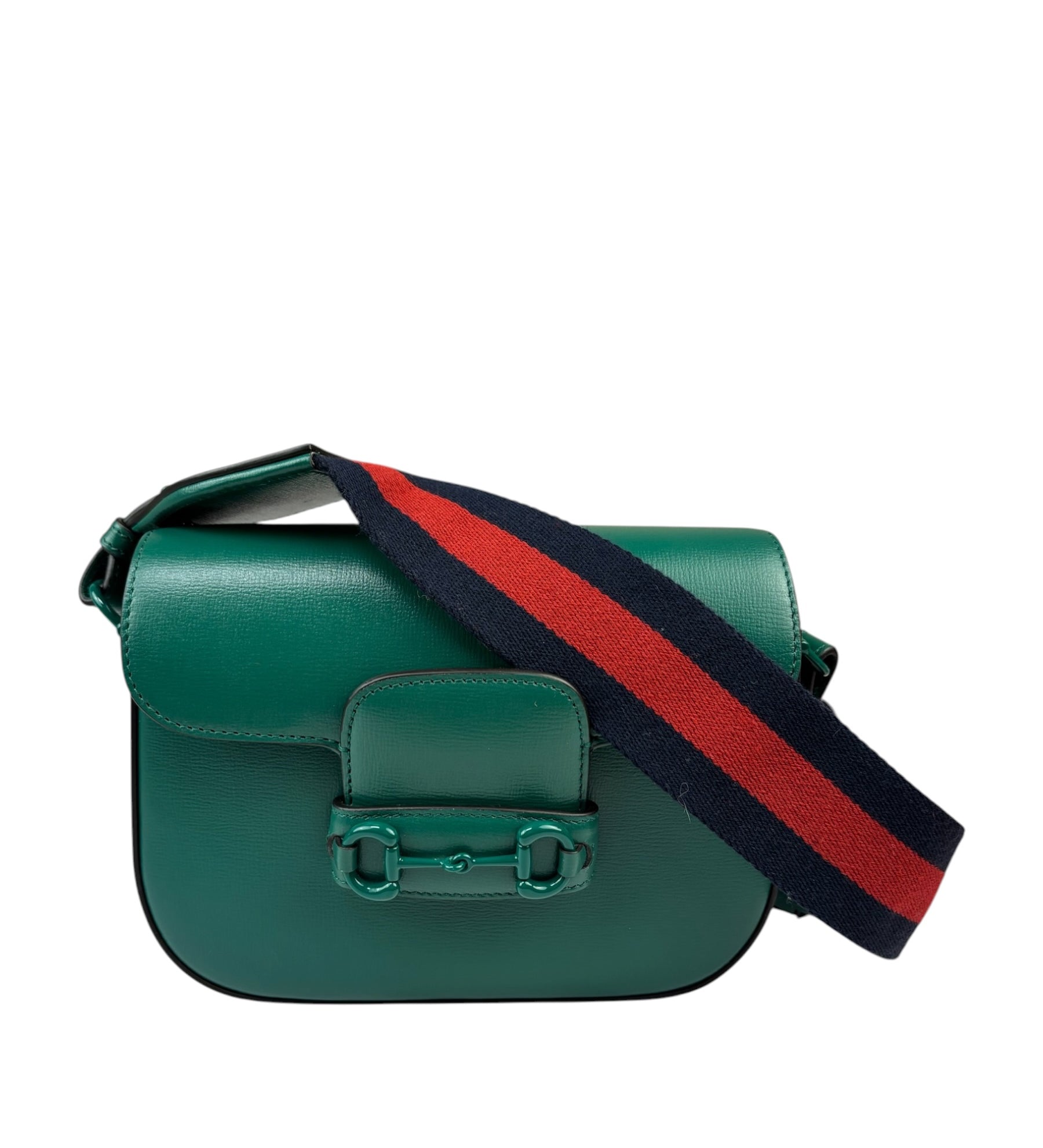 Gucci Green Leather Horsebit Shoulder Bag