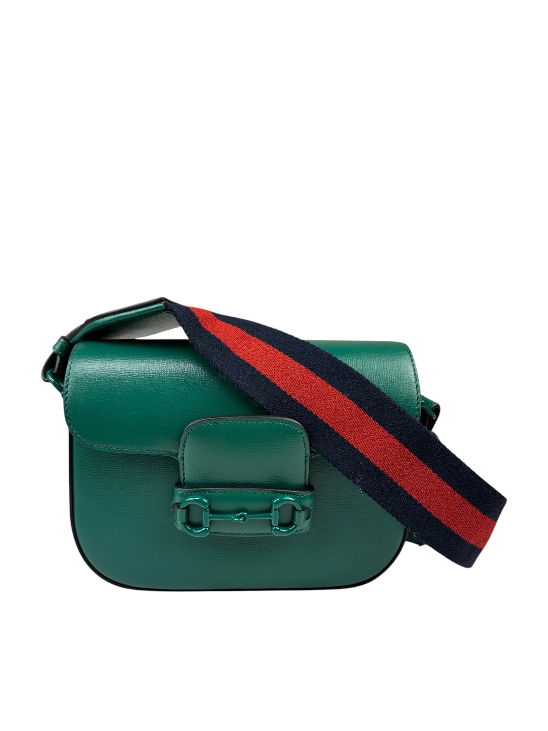 Gucci Green Leather Horsebit Shoulder Bag