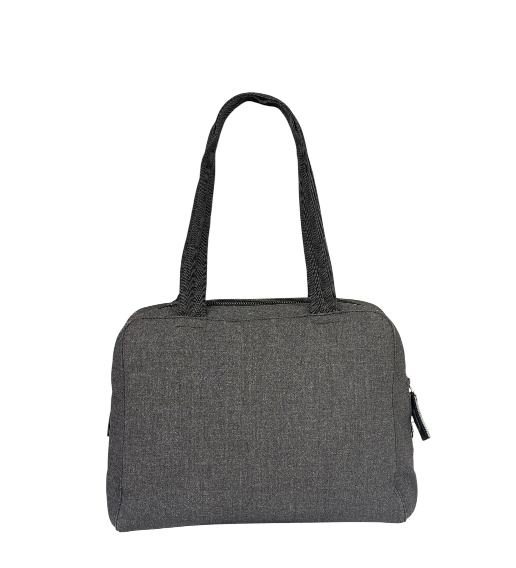 Prada Vintage Dark Grey Canvas Tote Bag