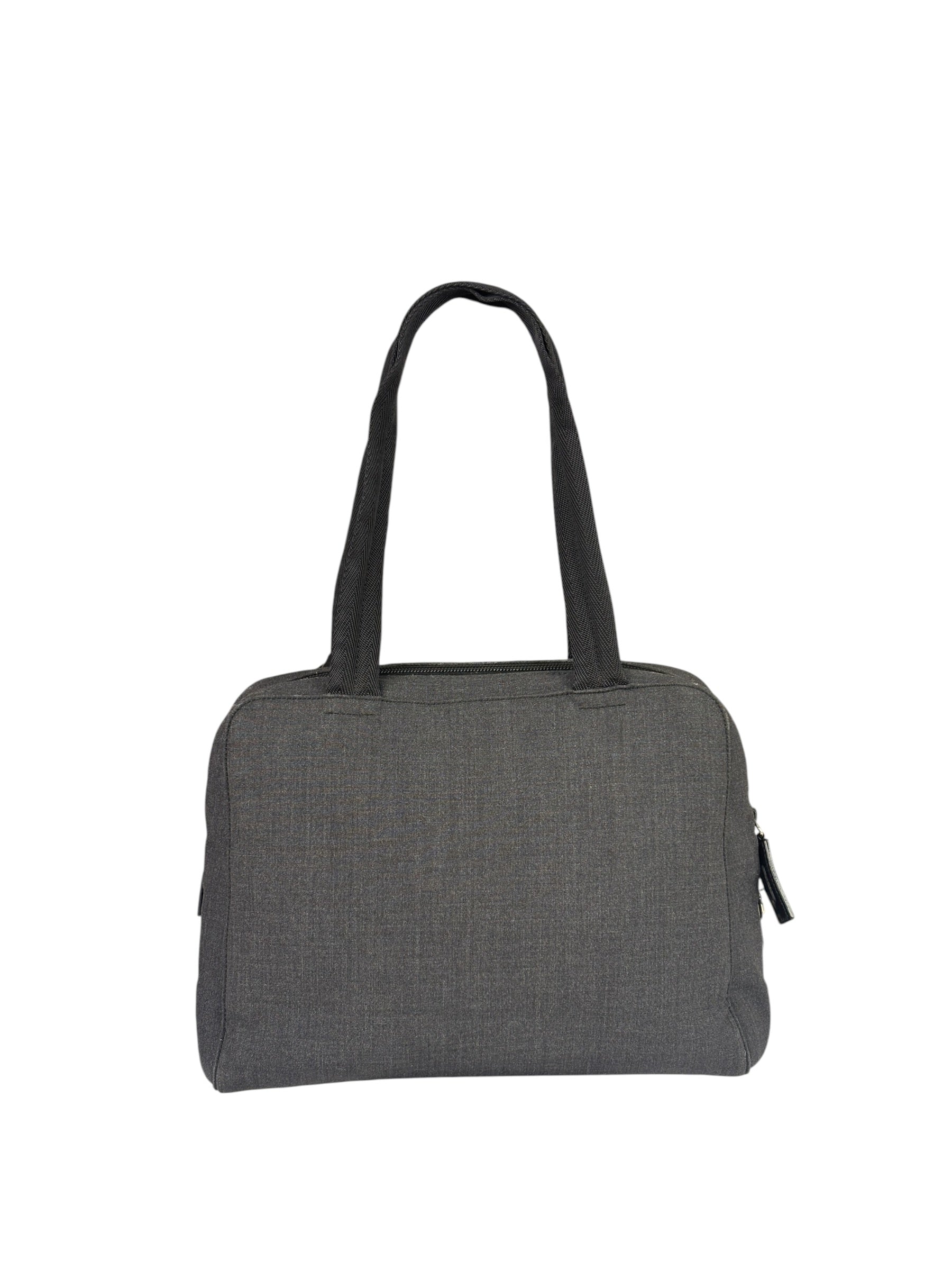 Prada Vintage Dark Grey Canvas Tote Bag