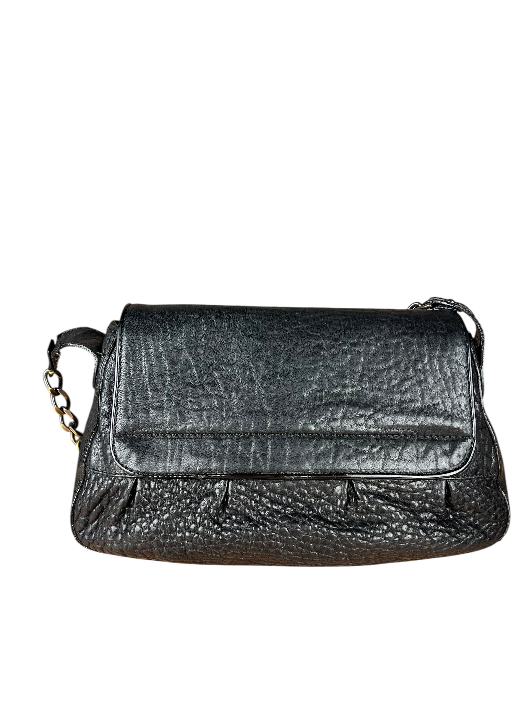 Fendi B Biz Black Leather Shoulder Bag