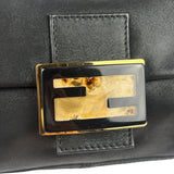 Fendi Shiny Black Suede Small Baguette