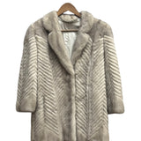 Vintage Grey Mink Chevron Fur Coat