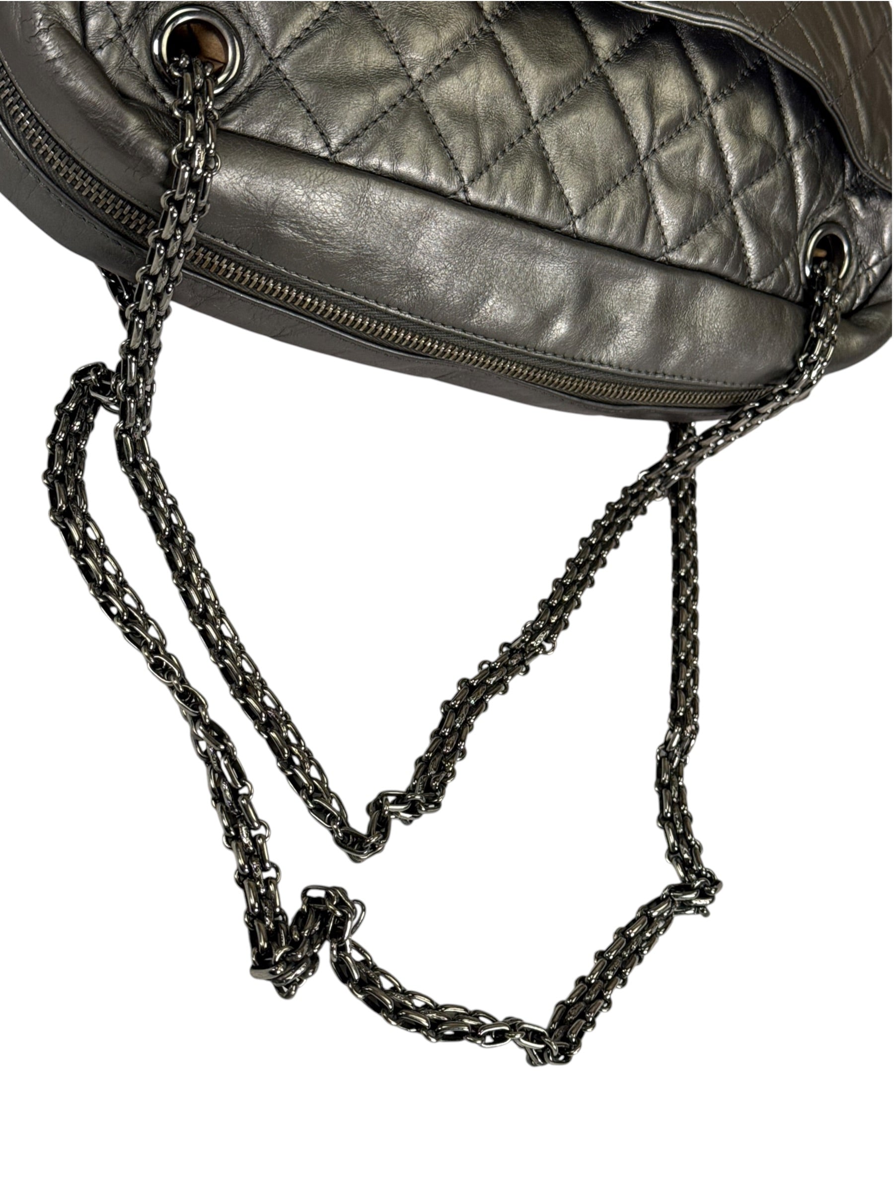 Chanel Metallic Silver Quilted Calfskin Reissue Camera Bag 2008