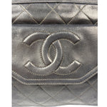 Chanel Vintage Black Quilted Leather CC Camera Bag 1989