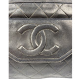 Chanel Vintage Black Quilted Leather CC Camera Bag 1989