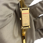 Gucci 1500L Black Dial Gold Plate Bangle